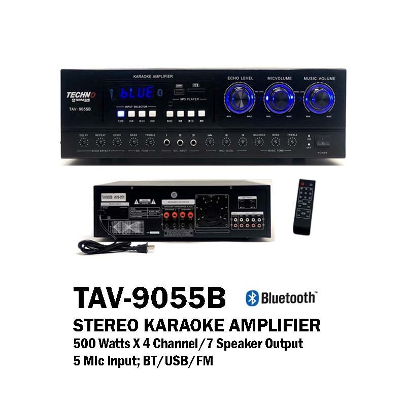 Techno Tamashi TAV-9055B Stereo Karaoke Power Amplifier
