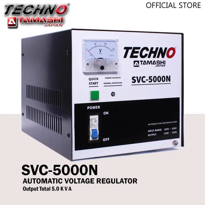 Techno Tamashi SVC-5000N Automatic Voltage Regulator with Time Delay and Quick Start