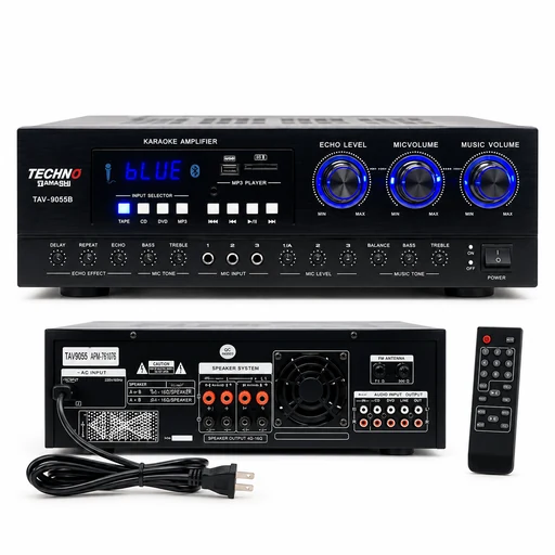 Techno Tamashi TAV-9055B Stereo Karaoke Power Amplifier